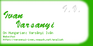 ivan varsanyi business card
